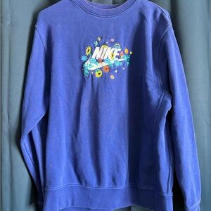 Nike Blue Sweatshirt with Floral Design